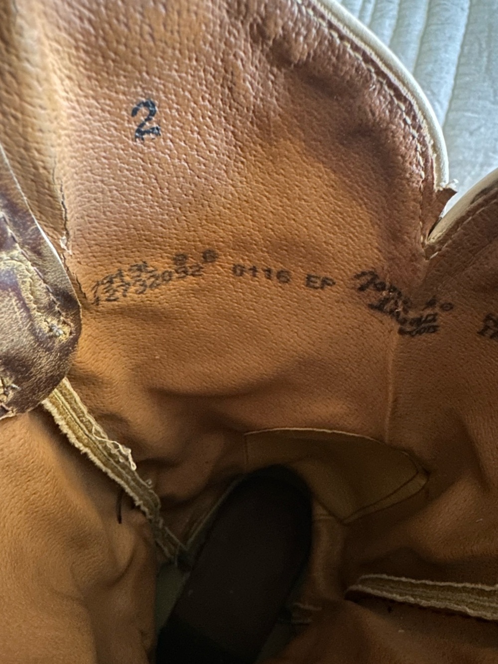 Tony Lama Brown Leather Western Heeled Boots with Green Stitching - Picture 9 of 10
